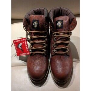 Brand New Lehigh Safety 6-Inch Work Boots Size 8 | Brown Leather Waterproof